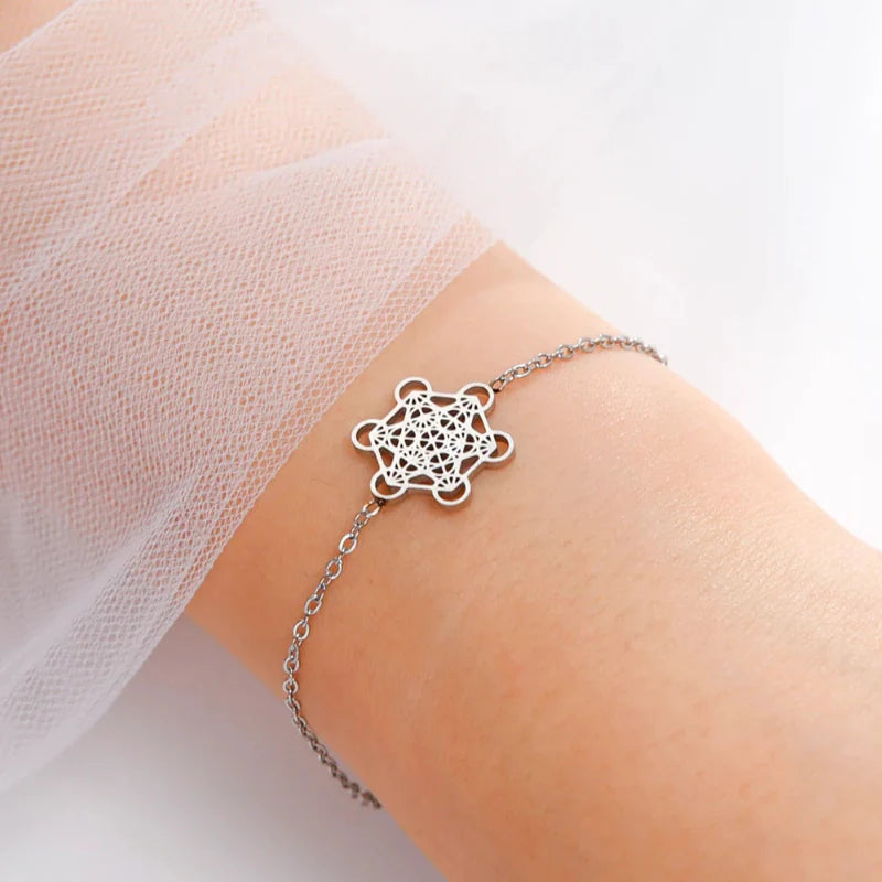 Women’s Metatron’s Cube bracelet silver