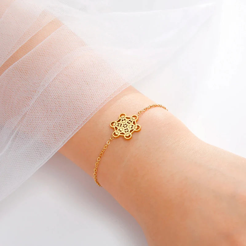Women’s Metatron’s Cube bracelet gold