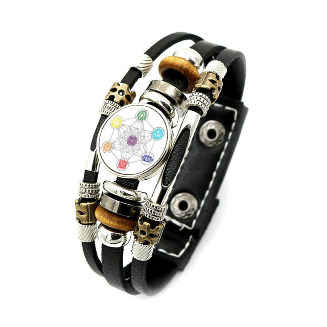Archangel Metatron Leather ID Bracelet