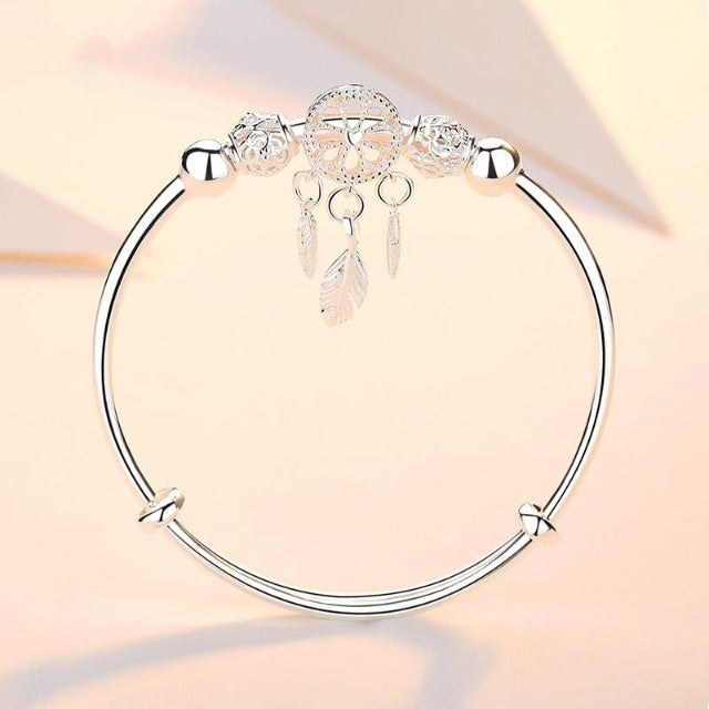 Silver ID Bracelet Dreamcatcher Bracelet