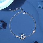 Bracelet with Moonstone Cat and Zircon