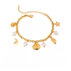 Bracelet with Shells and White Pearls