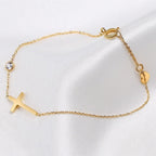 Bracelet with Cross for Women Gold & Silver
