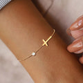 Bracelet with Cross for Women Gold & Silver