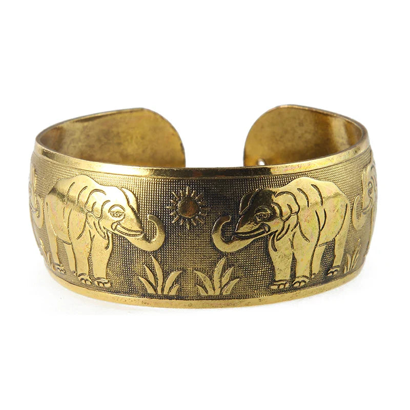 Gourmette Bracelet with Tibetan Buddhist Elephants 