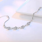 Bracelet with Fine White Zircon Flowers