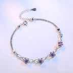 Bracelet with Fine Violet Zircon Flowers