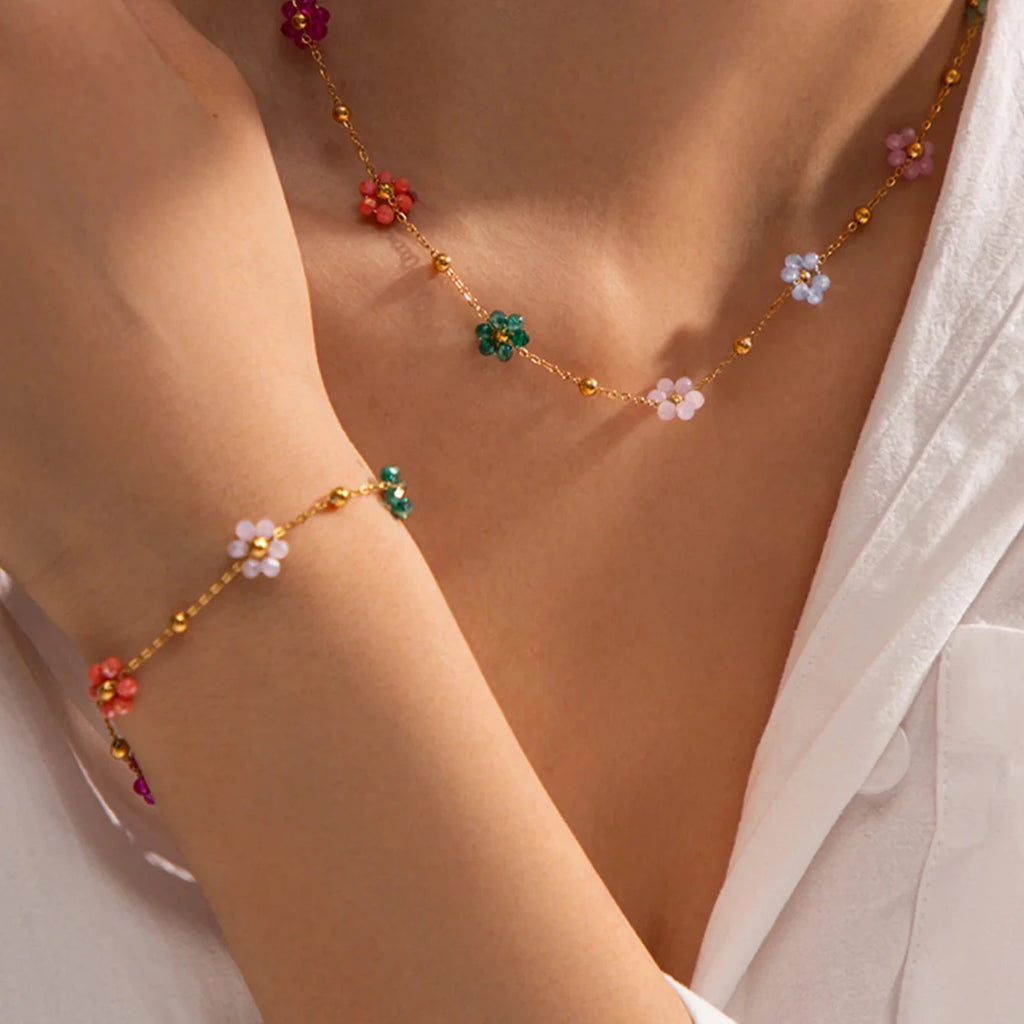 Bracelet with Coloured Flowers