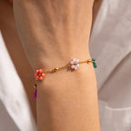 Bracelet with Coloured Flowers