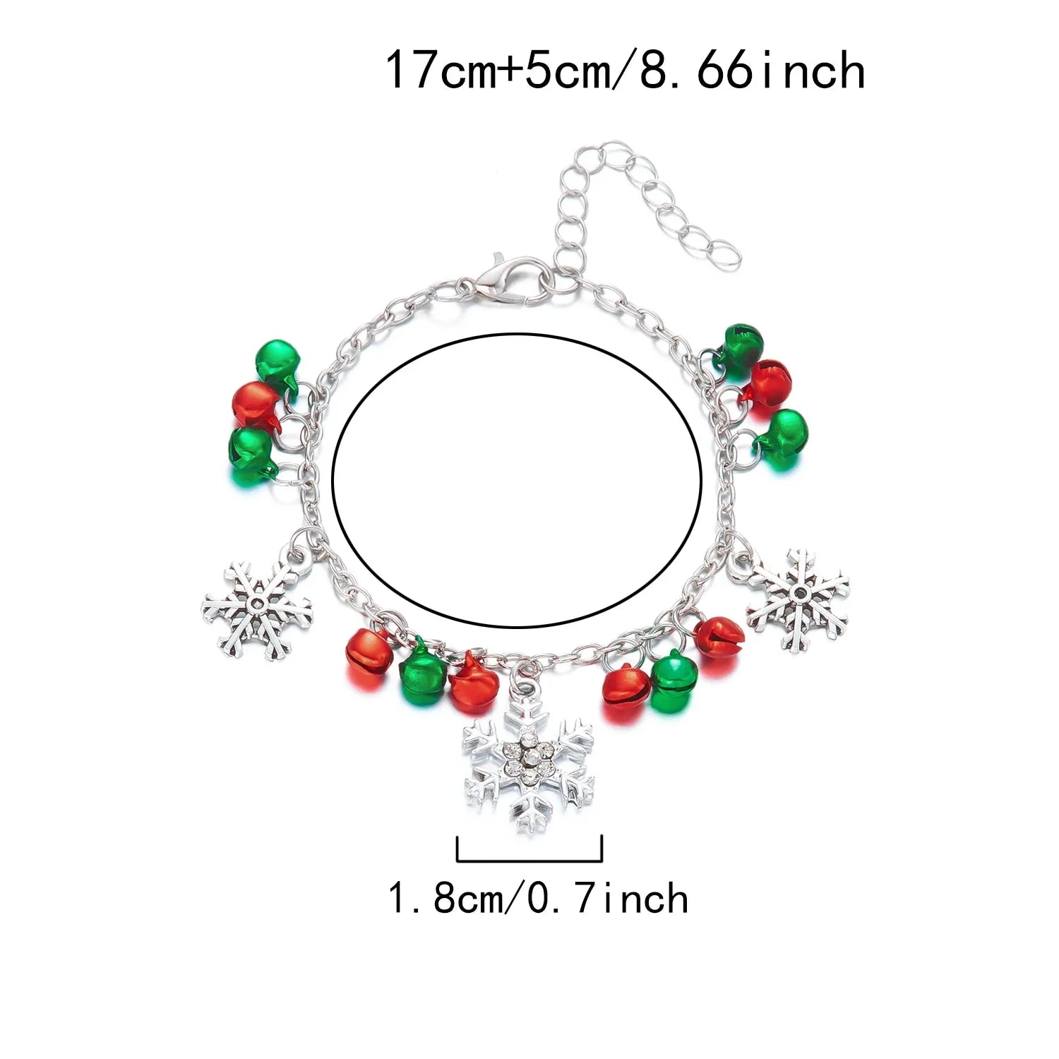 Bracelet with Snowflakes and Christmas Baubles