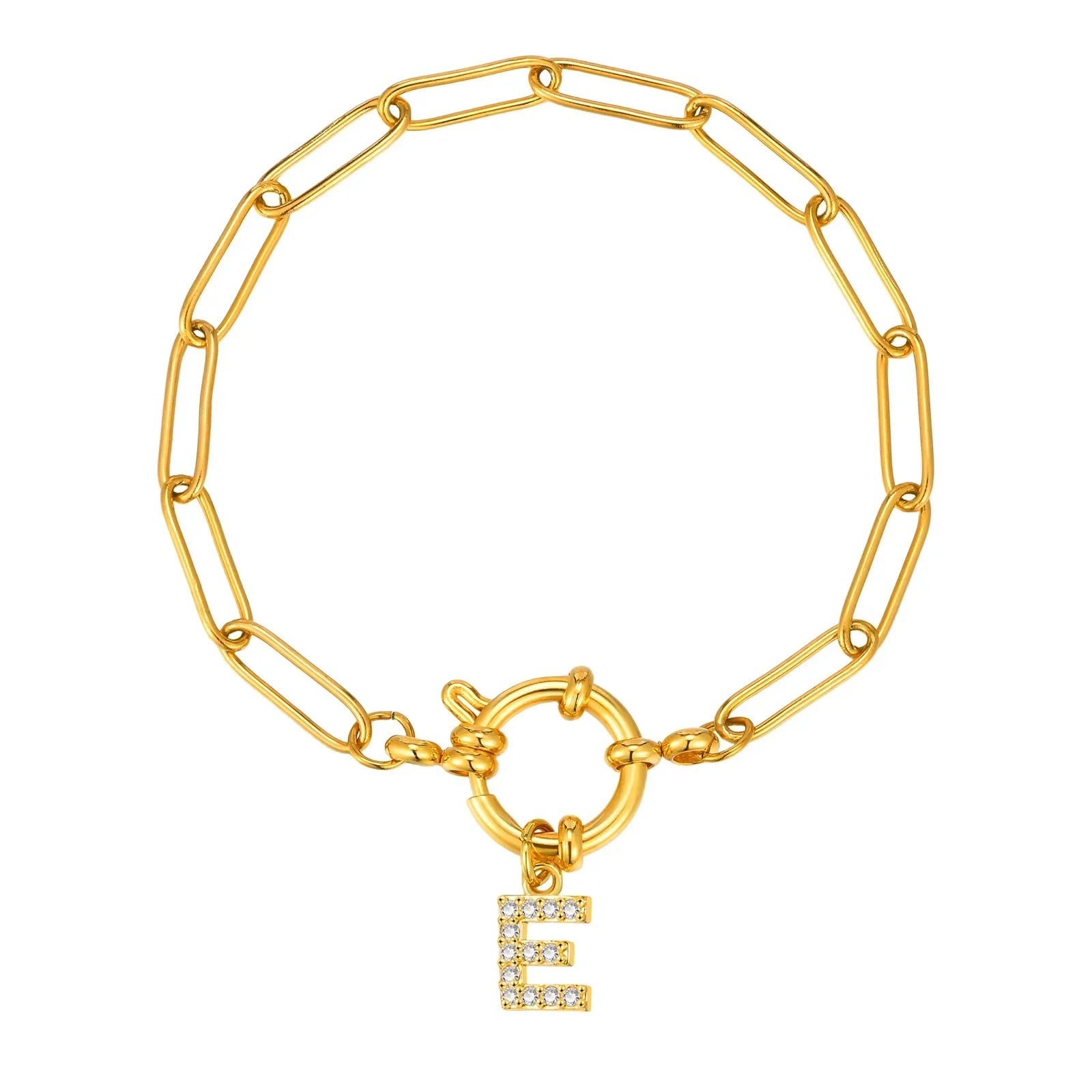 Personalized bracelet with initial e