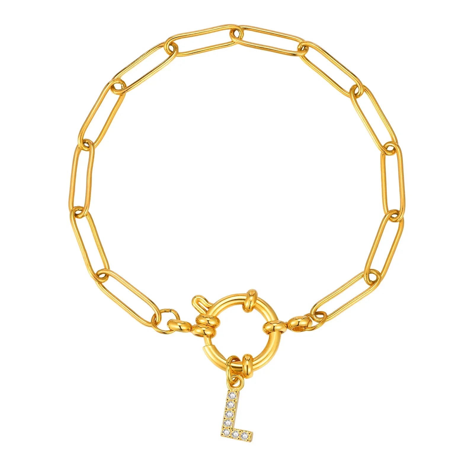 Personalized bracelet with initial l
