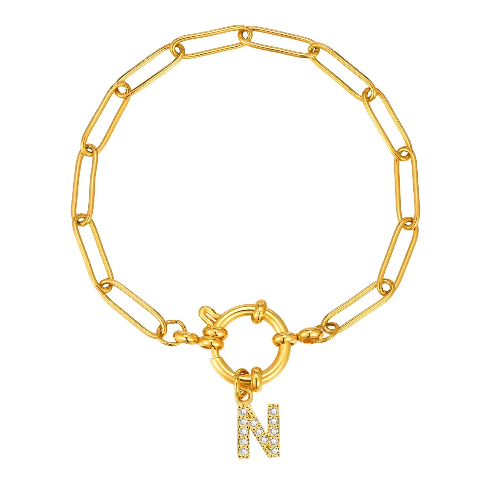 Personalized bracelet with initial n