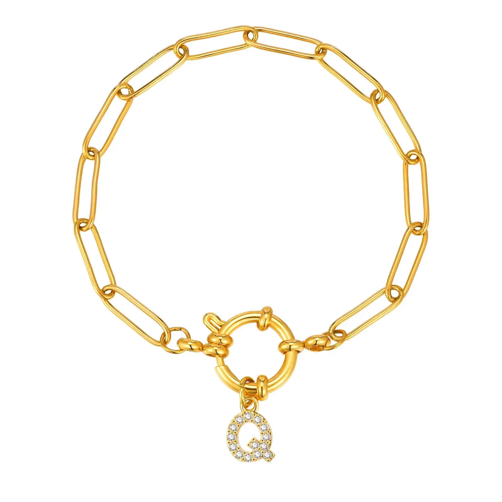 Personalized bracelet with initial q