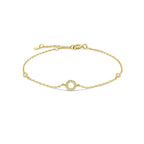 Bracelet with gold rhinestone initial o