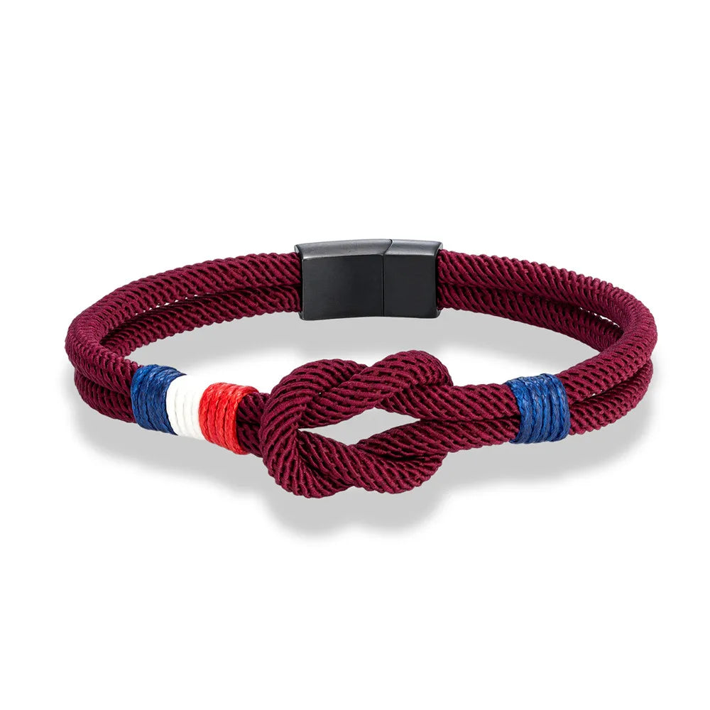 Burgundy Rope Knot Bracelet