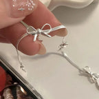 Bow tie bracelet for women silver