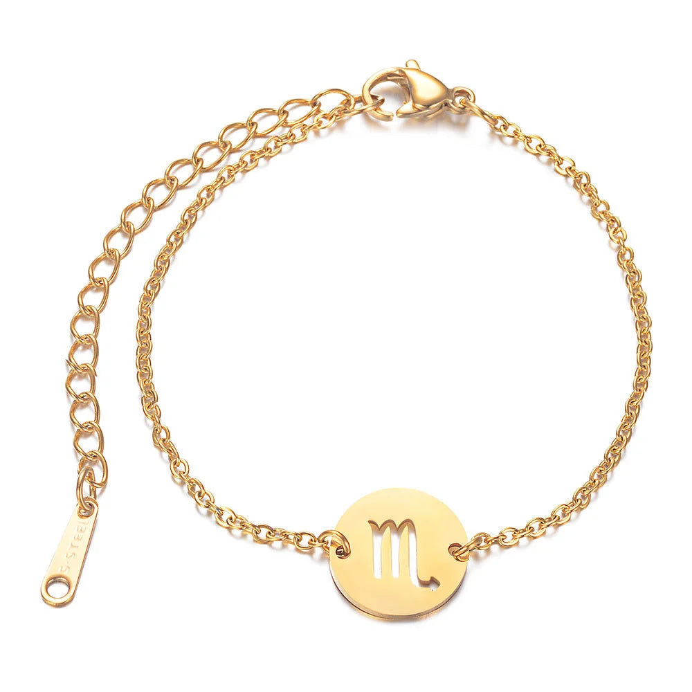 Bracelet with Astrological Zodiac Sign Pendant Virgo