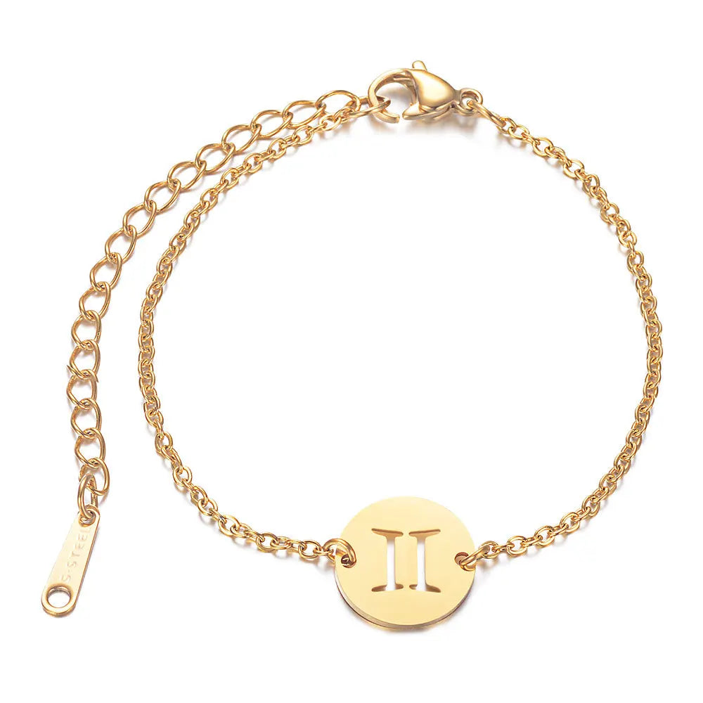 Bracelet with Astrological Zodiac Sign Pendant Gemini