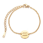 Bracelet with Astrological Zodiac Sign Pendant Aquarius