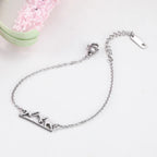 Bracelet with Mountain Pendant for Women silver