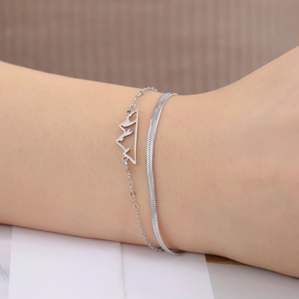 Bracelet with Mountain Pendant for Women silver