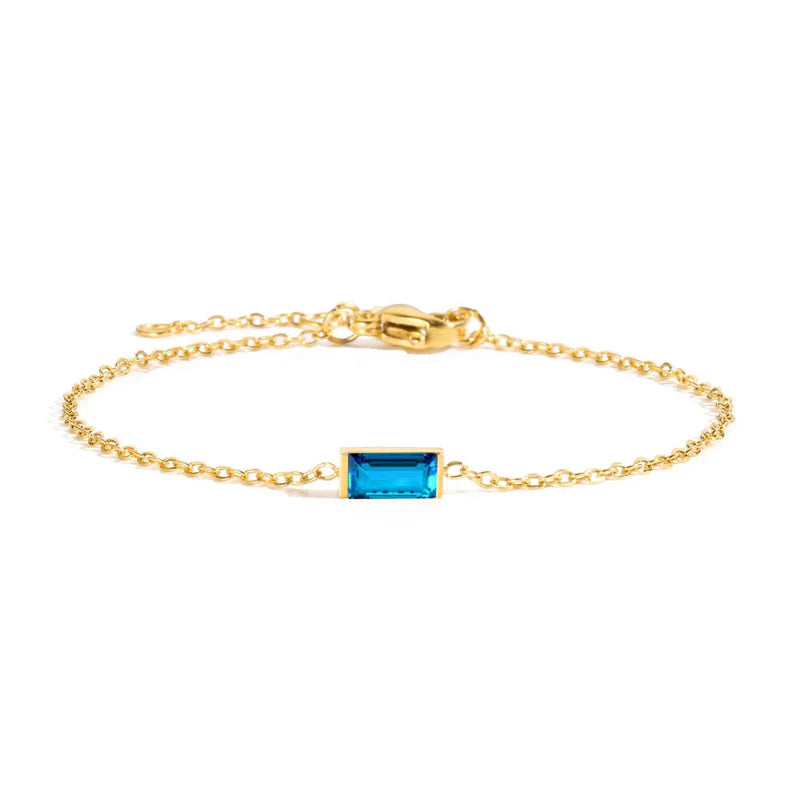 Bracelet with Colored Birthstone