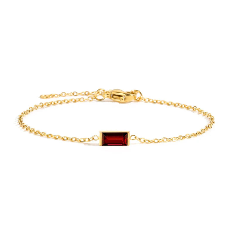 Bracelet with Colored Birthstone