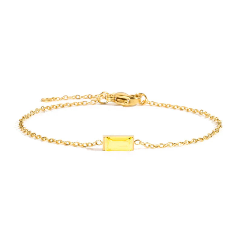 Bracelet with Colored Birthstone