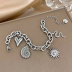Bracelet with Sun and Shells for Men or Women in silver