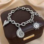 Bracelet with Sun and Shells for Men or Women in silver