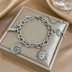 Bracelet with Sun and Shells for Men or Women in silver