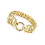 Bracelet with Skull Heads for Men gold