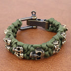 Bracelet with Green Skull Heads