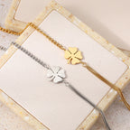 Bracelet with Lucky Four-Leaf Clover 