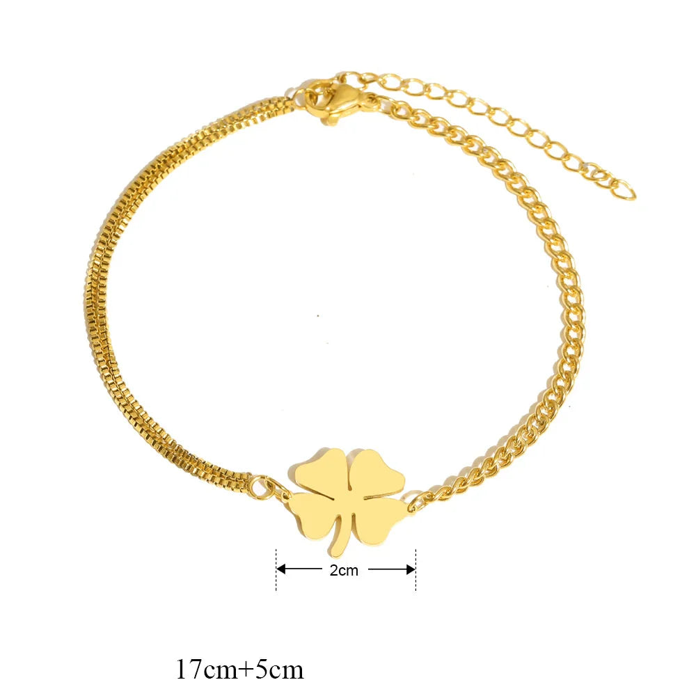 Bracelet with Lucky Four-Leaf Clover
