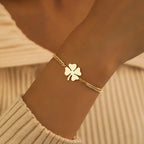 Bracelet with Lucky Four-Leaf Clover gold