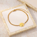 Bracelet with Lucky Four-Leaf Clover gold
