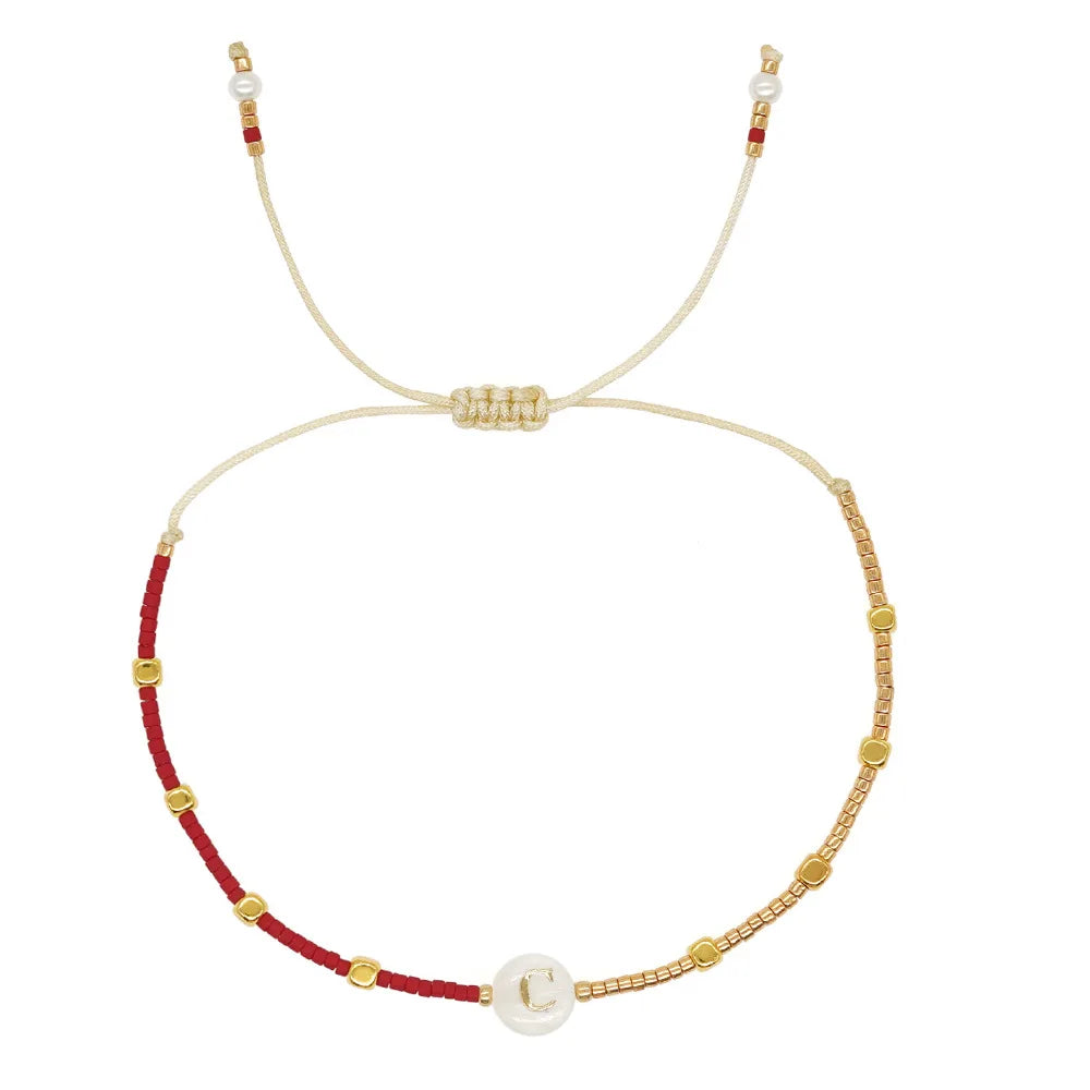 Two-tone initial bracelet c