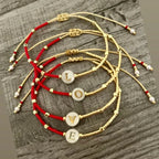 Two-tone initial bracelet o