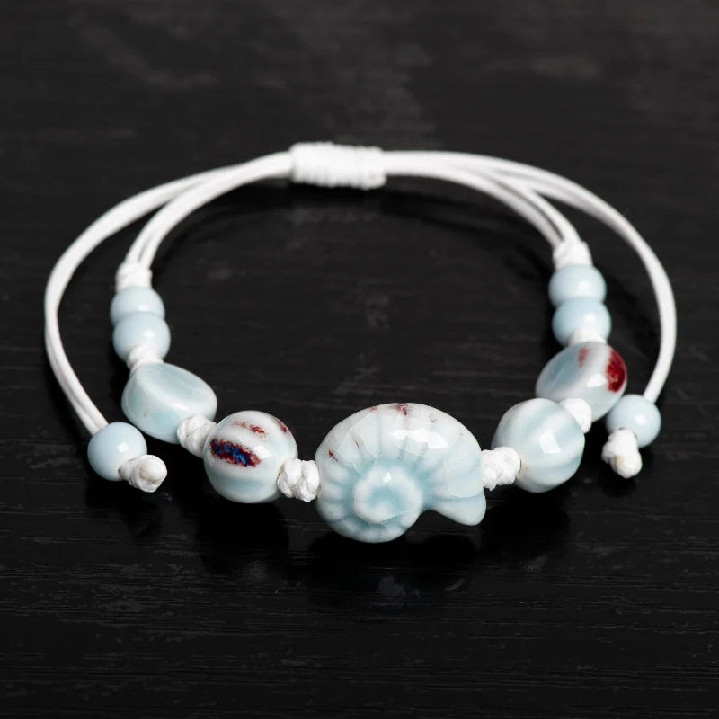 Bohemian Bracelet Shell Blue Snail