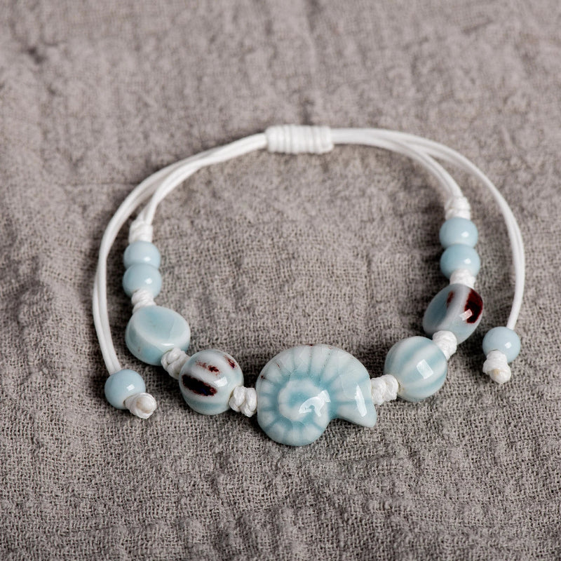 Bohemian Bracelet Shell Blue Snail