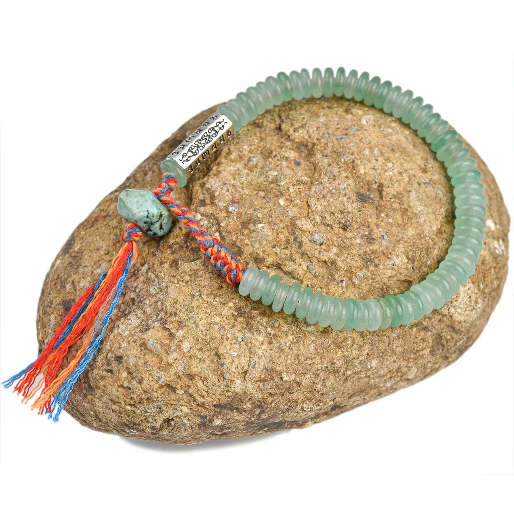 Tibetan Buddhist Beaded Bracelet in Aventurine