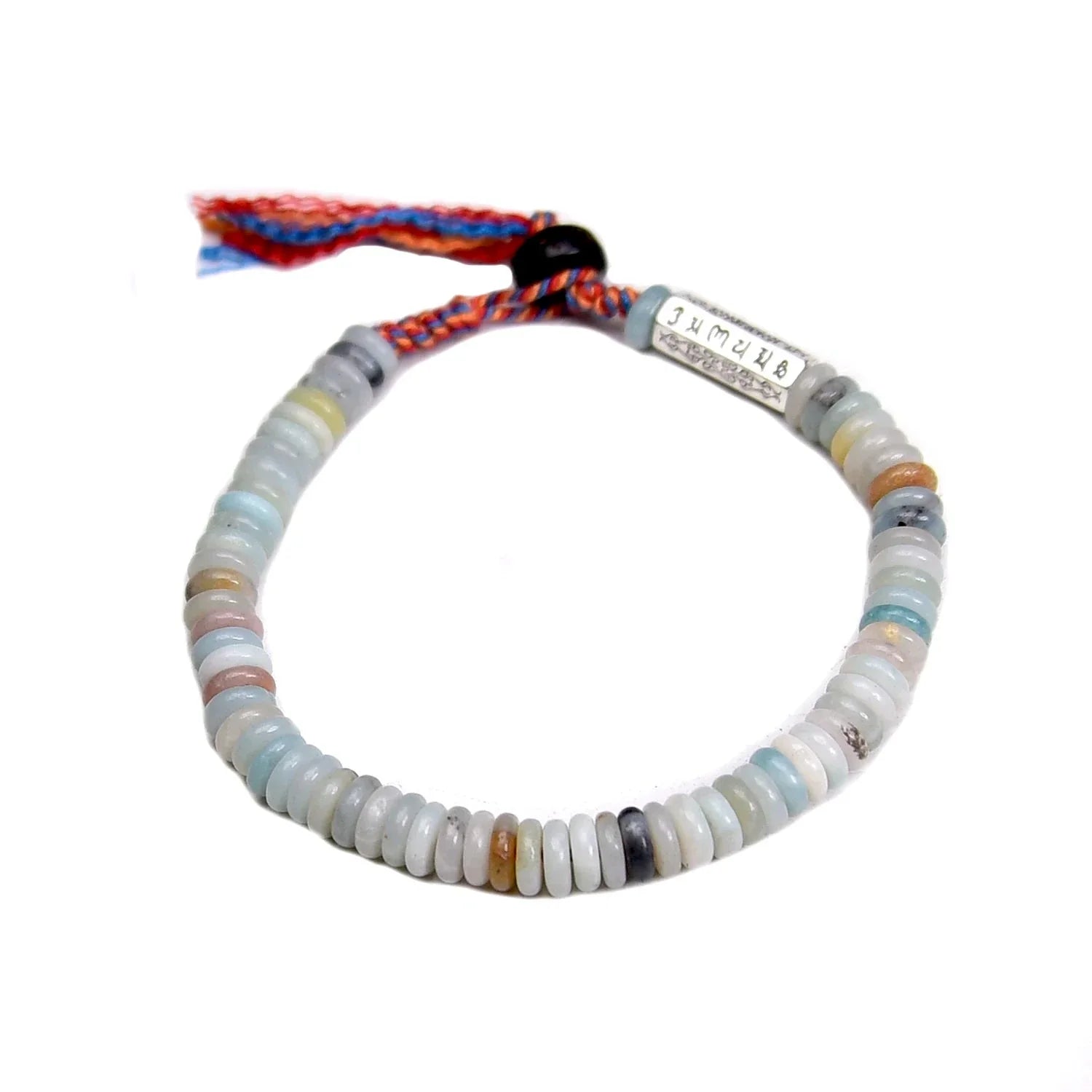Tibetan Buddhist Beaded Bracelet in Amazonite