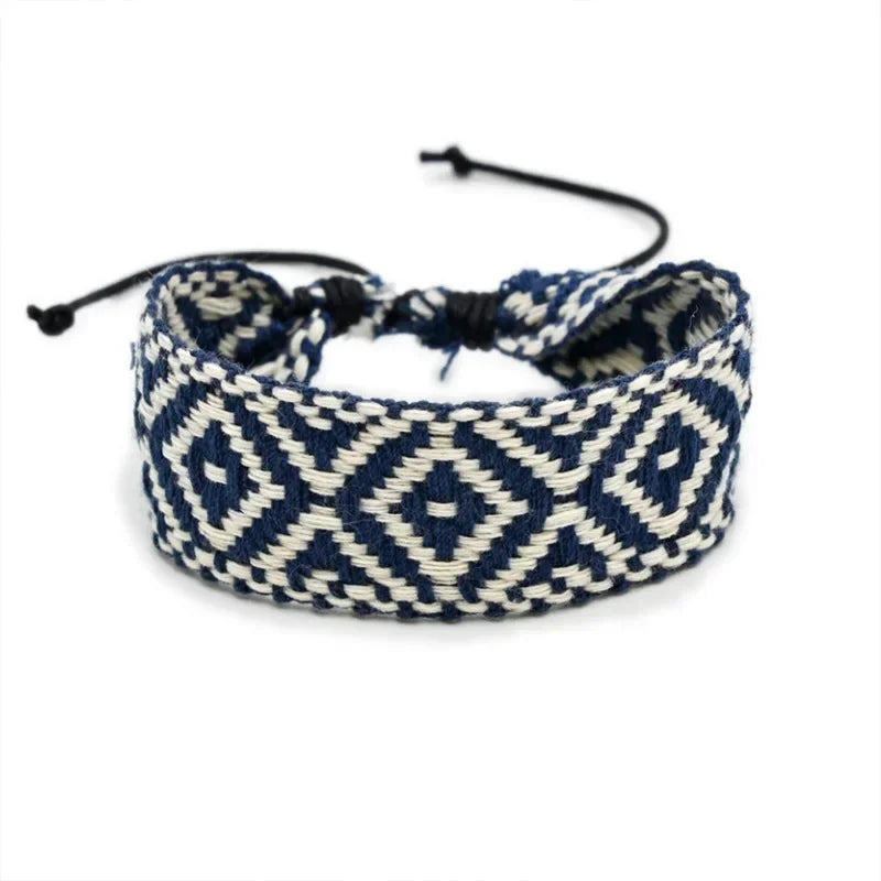 Brazilian Handmade Geometric Shapes Bracelet blue