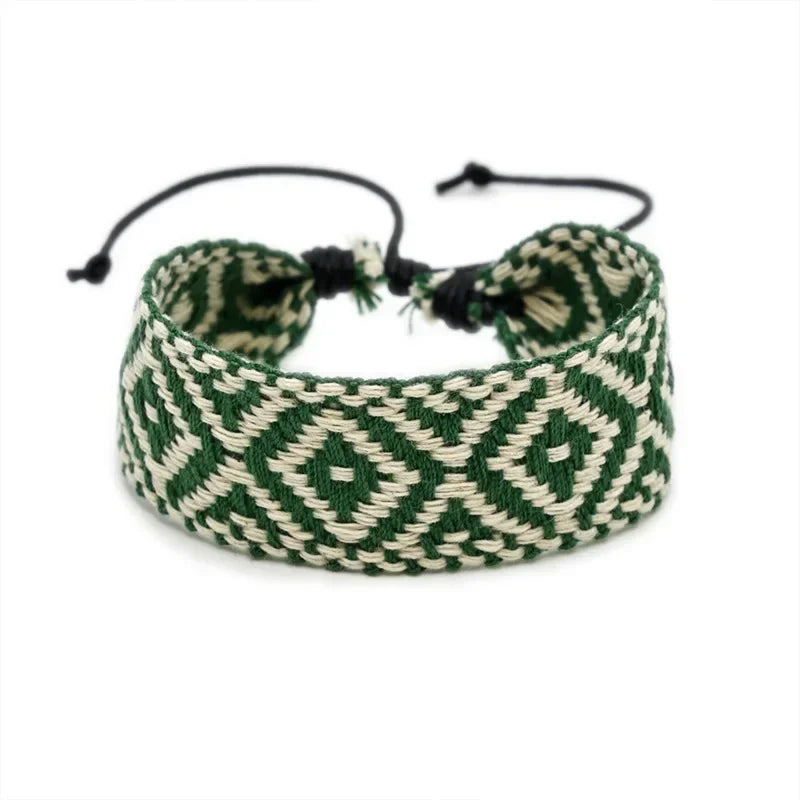 Brazilian Handmade Geometric Shapes Bracelet green