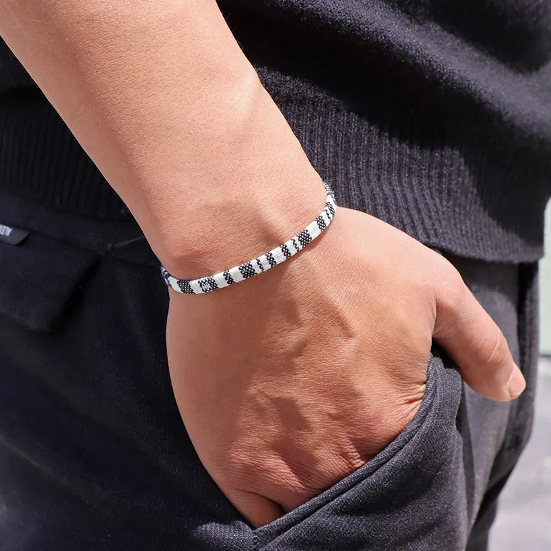 Braided Handmade Brazilian Friendship Bracelet black and white