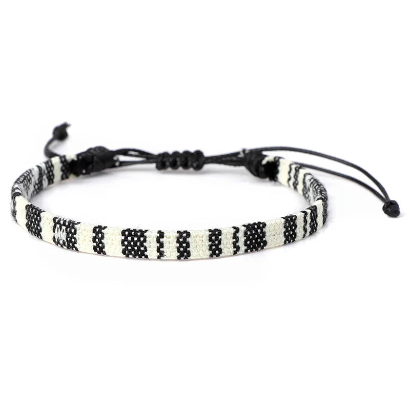 Braided Handmade Brazilian Friendship Bracelet black and white