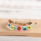 Boho Brazilian Handcrafted Embroidered Bracelet white