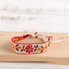 Boho Brazilian Handcrafted Embroidered Bracelet red